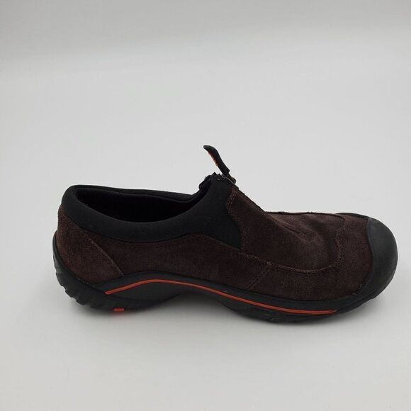 Lands End Sneakers Size 6 B Women Brown Suede Zip Close - Picture 7 of 10